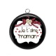 Pendentif Cabochon Argent - je t'aime maman