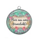 Pendentif Cabochon Argent - pour une amie formidable