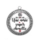 Pendentif Cabochon Argent - une amie super chouette