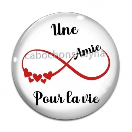 Cabochon Verre - une amie pour la vie