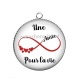 Pendentif Cabochon Argent - une amie pour la vie