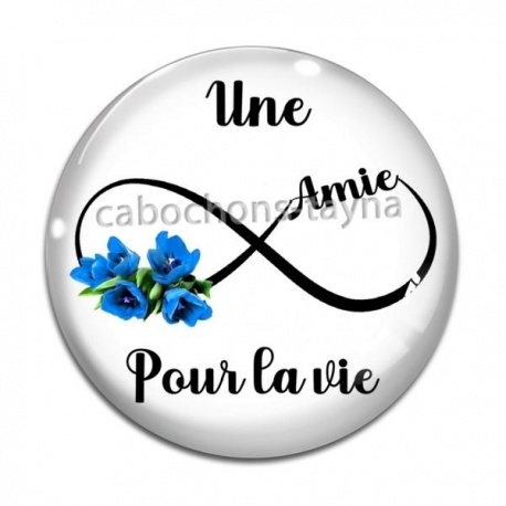 Cabochon Verre - une amie pour la vie