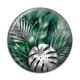 Cabochon Résine - feuille verte et argenté