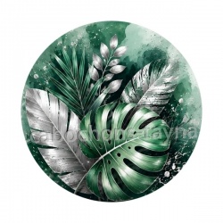 feuille verte et argenté