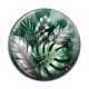 Cabochon Résine - feuille verte et argenté