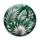 Cabochon Verre - feuille verte et argenté