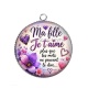 Pendentif Cabochon Argent - ma fille je t'aime plus que les mots ne peuvent le dire