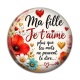 Cabochon Résine - ma fille je t'aime plus que les mots ne peuvent le dire