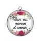 Pendentif Cabochon Argent - pour ma maman d'amour