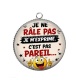 Pendentif Cabochon Argent - je ne râle pas je m'exprime c'est pas pareil