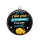 Pendentif Cabochon Argent - je ne râle pas je m'exprime c'est pas pareil