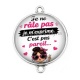 Connecteur Cabochon Argent - je ne râle pas je m'exprime c'est pas pareil