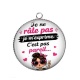 Pendentif Cabochon Argent - je ne râle pas je m'exprime c'est pas pareil