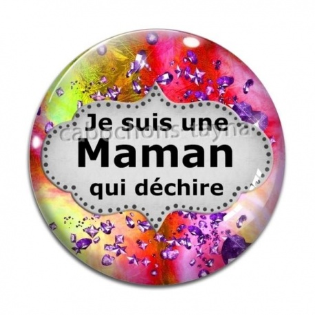 Cabochon Verre - maman qui déchire