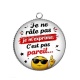 Pendentif Cabochon Argent - je ne râle pas je m'exprime c'est pas pareil