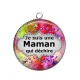 Pendentif Cabochon Argent - maman qui déchire
