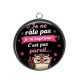 Pendentif Cabochon Argent - je ne râle pas je m'exprime c'est pas pareil