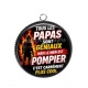 Pendentif Cabochon Argent - tous les papas sont géniaux mais le mien est pompier 