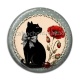 Cabochon Résine - chat fleur