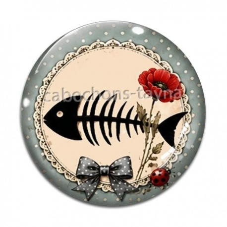 Cabochon Verre - arête de poisson