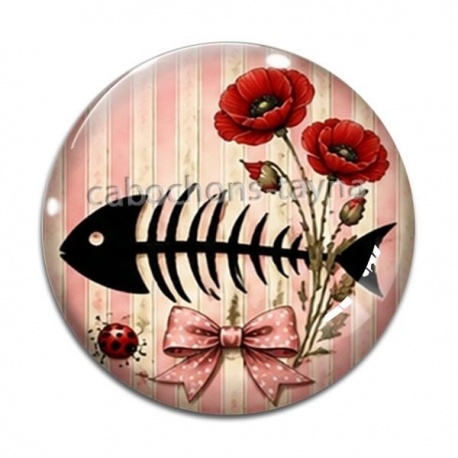 Cabochon Verre - arête de poisson