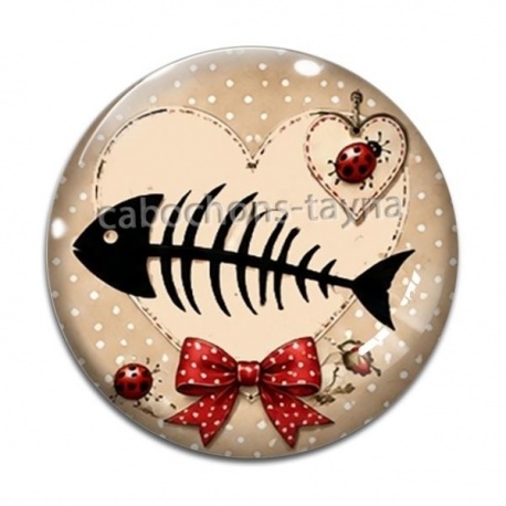 Cabochon Verre - arête de poisson