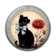 Cabochon Résine - chat fleur