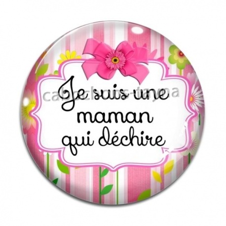 Cabochon Verre - maman qui déchire