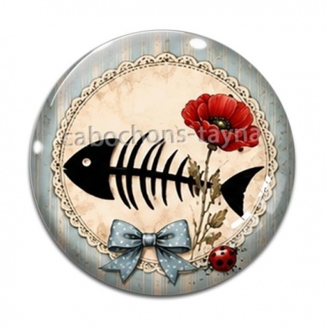 Cabochon Verre - arête de poisson