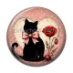 Cabochon Résine - chat fleur