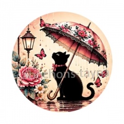 chat fleur parrapluie
