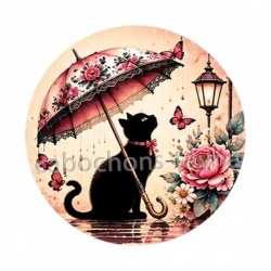 chat fleur parrapluie