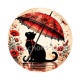 chat fleur parrapluie