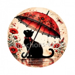 chat fleur parrapluie