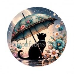 chat fleur parrapluie