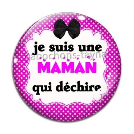 Cabochon Verre - maman qui déchire