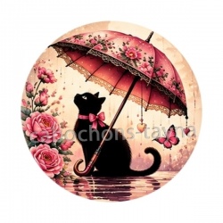 chat fleur parrapluie