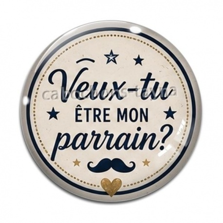 Cabochon Verre - veux tu être mon parrain