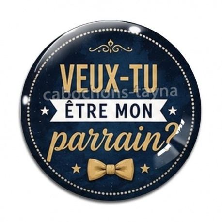 Cabochon Verre - veux tu être mon parrain