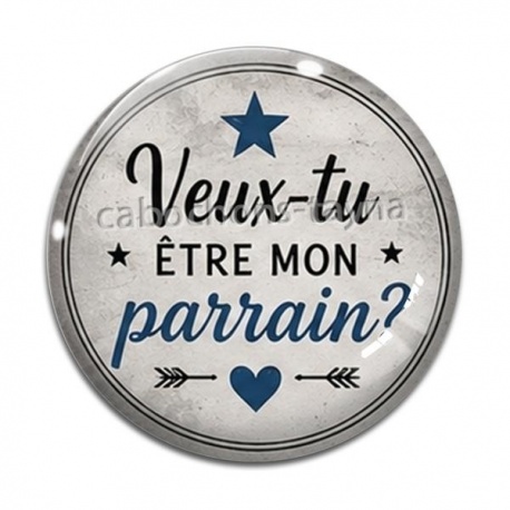 Cabochon Verre - veux tu être mon parrain