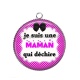 Pendentif Cabochon Argent - maman qui déchire
