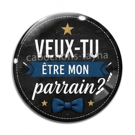 Cabochon Verre - veux tu être mon parrain