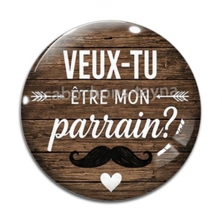 Cabochon Verre - veux tu être mon parrain