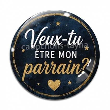 Cabochon Verre - veux tu être mon parrain