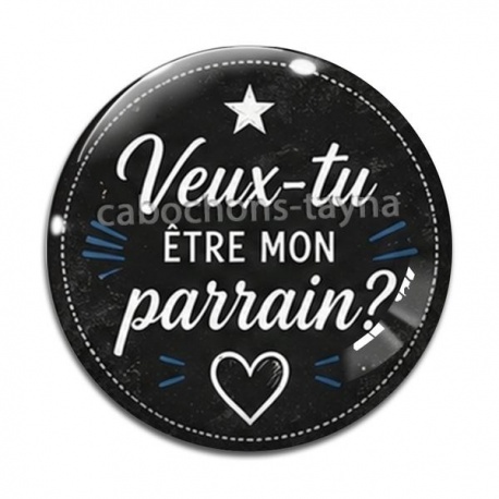 Cabochon Verre - veux tu être mon parrain