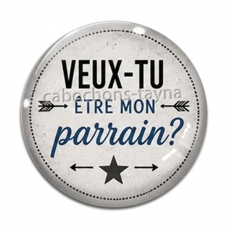 Cabochon Verre - veux tu être mon parrain