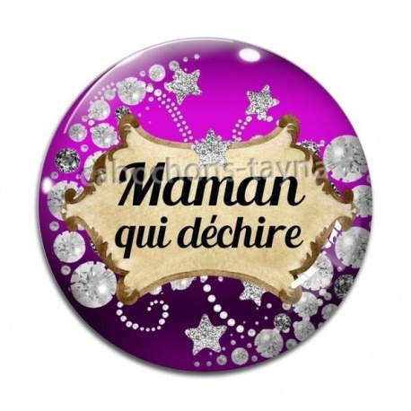 Cabochon Verre - maman qui déchire