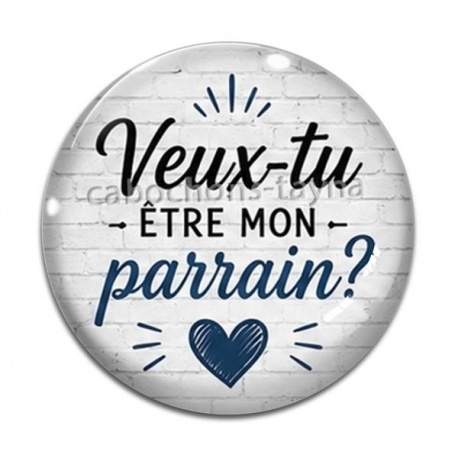 Cabochon Verre - veux tu être mon parrain