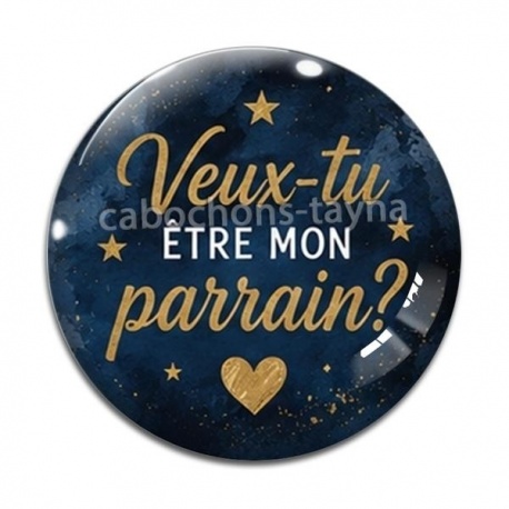 Cabochon Verre - veux tu être mon parrain