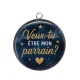 Pendentif Cabochon Argent - veux tu être mon parrain